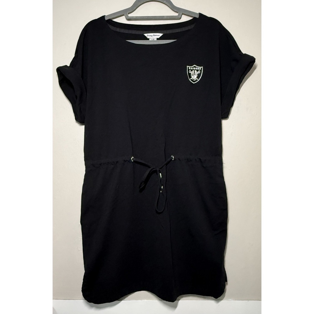 Tommy Bahama Veranda Drawstring Waist Dress Women's Large Las Vegas Raiders NFL - Picture 2 of 9